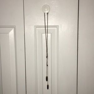 Long Double Pendant Gold Colored Necklace